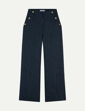 Nadelstreifenhose mit Knopfdetails Blau 40 - Tommy hilfiger - FashionsVida
