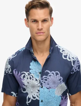 Superdry Herren Hawaii-hemd Marineblau - Größe: L - 69.99 - FashionsVida