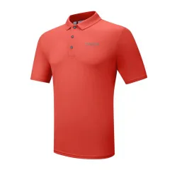 Mens Coral Cotton Blend Stretch Polo Shirt - Male - Orange - Small