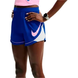 W nk swoosh df short pantalón running mujer Azul (M)