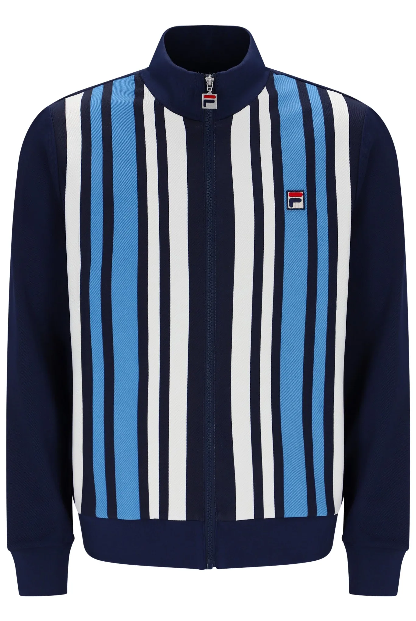 Navy/ Azure Blue/Gardenia Leon Track Top - XS - FILA - FashionsVida