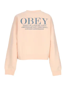 Felpa Girocollo Donna W Cities Crew Peach Parfait - OBEY - FashionsVida