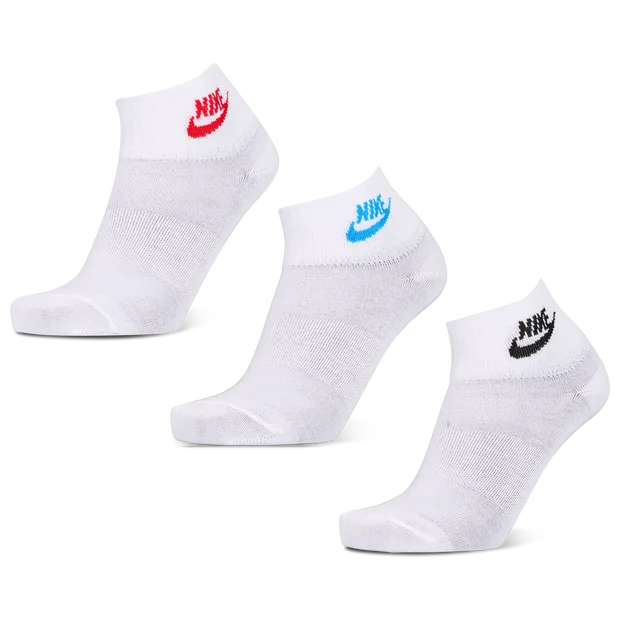 Everyday Essential Ankle 3 Pack Unisex Socks - Black - Size 2 - 5 - Cotton - Black - Size: 2 - 5 - Nike - FashionsVida