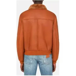 Tan Leather Trucker Jacket