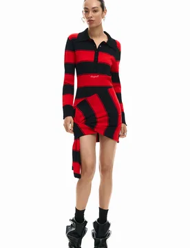 Robe polo en maille RED M female - Desigual - FashionsVida