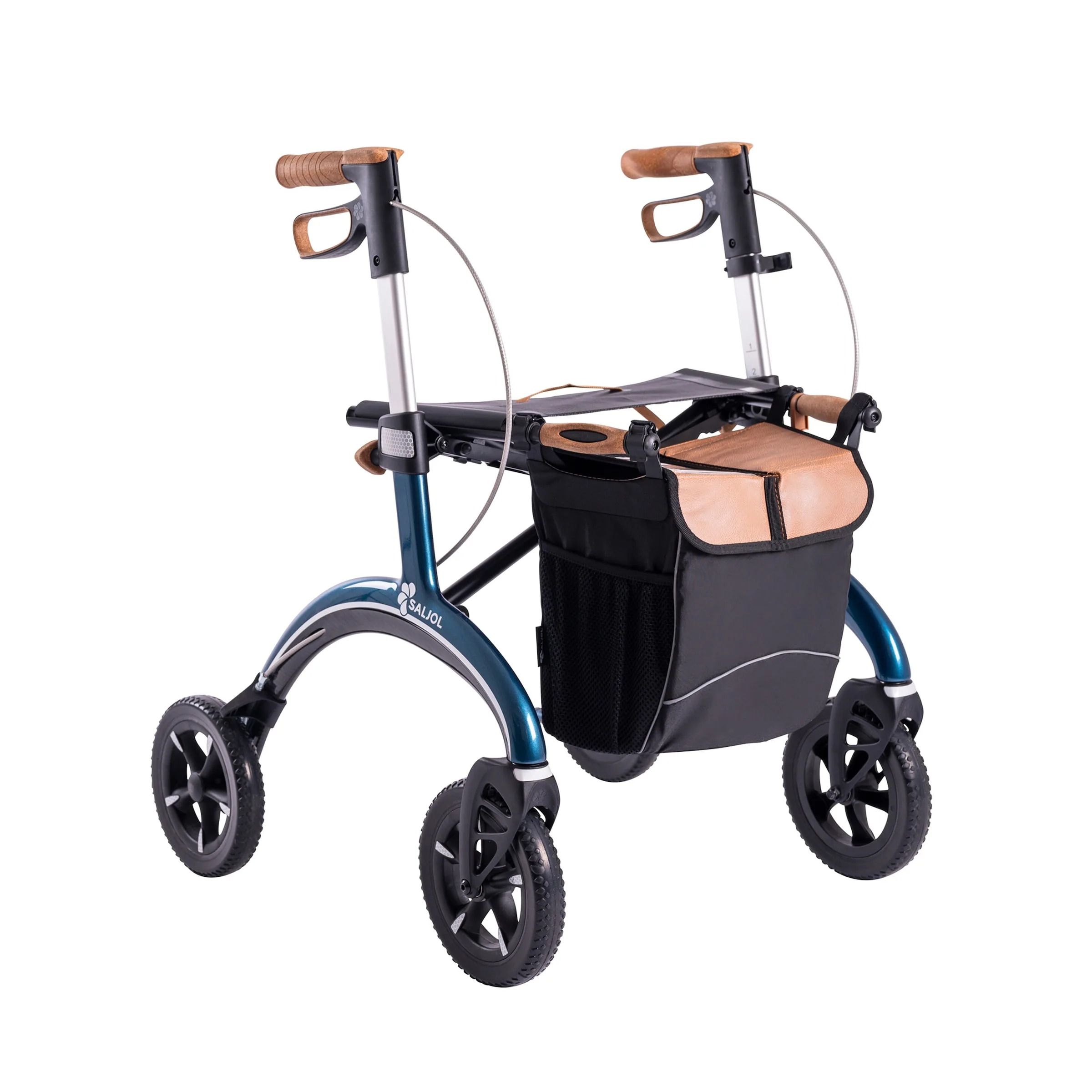 Carbon Rollator inklusive Tasche, faltbar blau - Saljol - FashionsVida