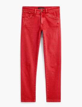JEAN SLIM, , Coton, Rouge, 34