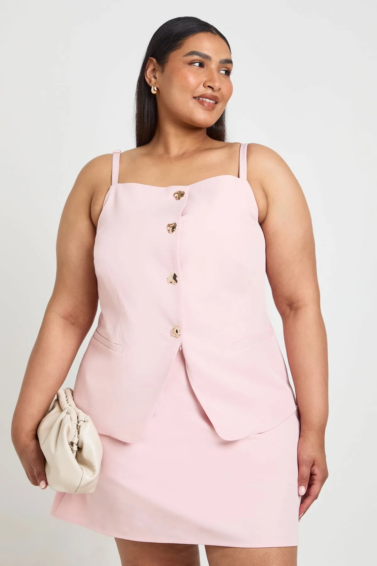 Womens Plus Tailored Skort - Light Pink - Size 22 Uk - Boohoo - FashionsVida
