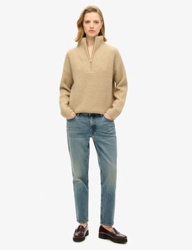 Superdry Damen Röhrenjeans aus Bio-baumwolle mit Mittelhohem Bund Dunkelblau - Größe: 30/30