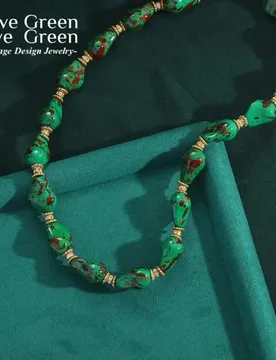 European Vintage Jewelry Beads Necklace Green Natural Stone Woman Accessories For Beauty Chain Retro Outfits Trends 2025 - Aliexpress - FashionsVida