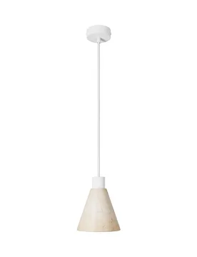 Cables Suspension Avec Abat-jour Conique En Bois Avec Bulb Matte White One Size - Creative - FashionsVida