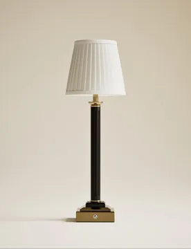 Column Pillar Rechargeable Table Lamp Black - M&S - FashionsVida