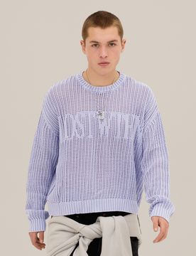 Pull Col Rond À Motif Graphique Xl Violet