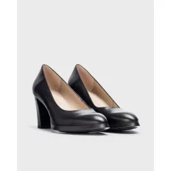 Zapatos de salón de mujer de piel con escote redondo