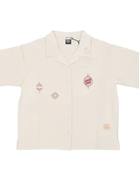 Camicia Manica Corta Donna Scatter Shirt Off White - Santa Cruz - FashionsVida