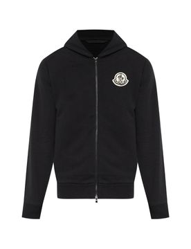 Casual Cotton Hoodie with Zip Closure and Logo Detail - Size L