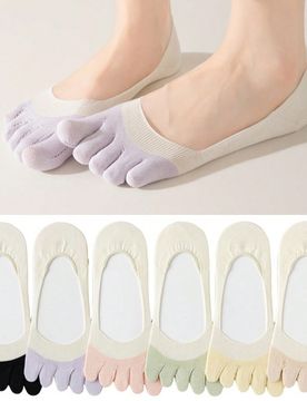 Pares de calcetines de dedo para mujer de primavera/verano, calcetines invisibles tipo barco, calcetines separadores de dedos, sin deslizamiento de ba