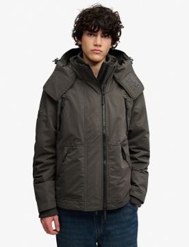 Para hombre. M5012422A Chaqueta Hooded MF Arctic oscuro (L), Negro, Casual, Poliéster Reciclado