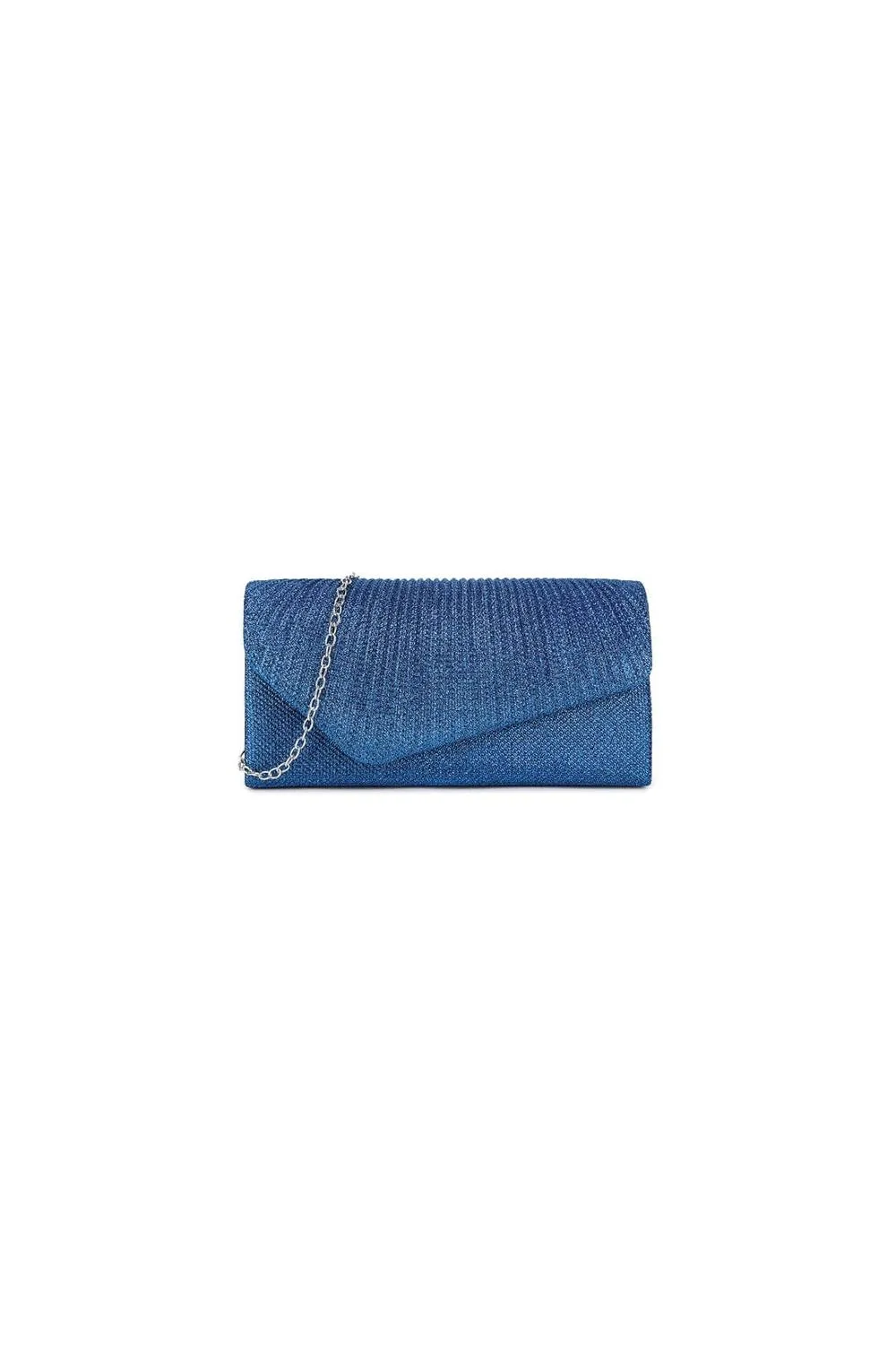 Luxe Metallic Clutch - Royal - Size: One Size - SVNX - FashionsVida