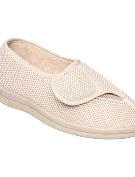 Bequem-Klettschuh H-Weite „Birgit“ beige 40 Damen - wonderwalk Home - FashionsVida