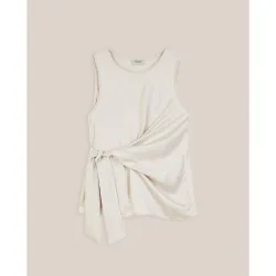 Camiseta de mujer satinada con nudo frontal