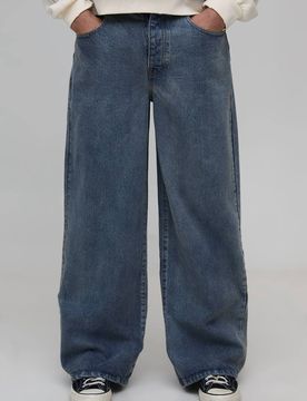 Herren Basic Baggy-Fit Jeans Hosen Stonewash Größe 32S