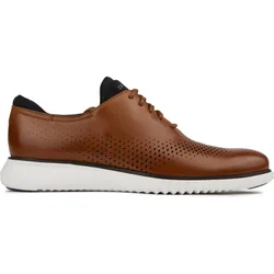 Mens Zerogrand Laser Wingtip Shoes - Tan Leather - Size Uk 12