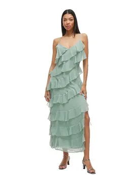 Robe Midi Sans Manches Luna Strap Ankle Green Milieu 34