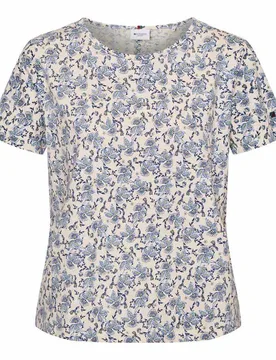 Celina Short Sleeve T-shirt Blue Pattern M Women - Redgreen - FashionsVida