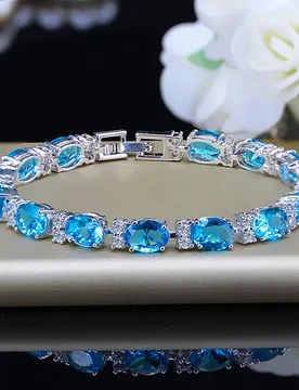 ThreeGraces Brilliant Light Blue Cubic Zirconia Silver Color Fashion CZ Tennis Bracelet for Women Engagement Party Jewelry BR236 - Aliexpress - FashionsVida