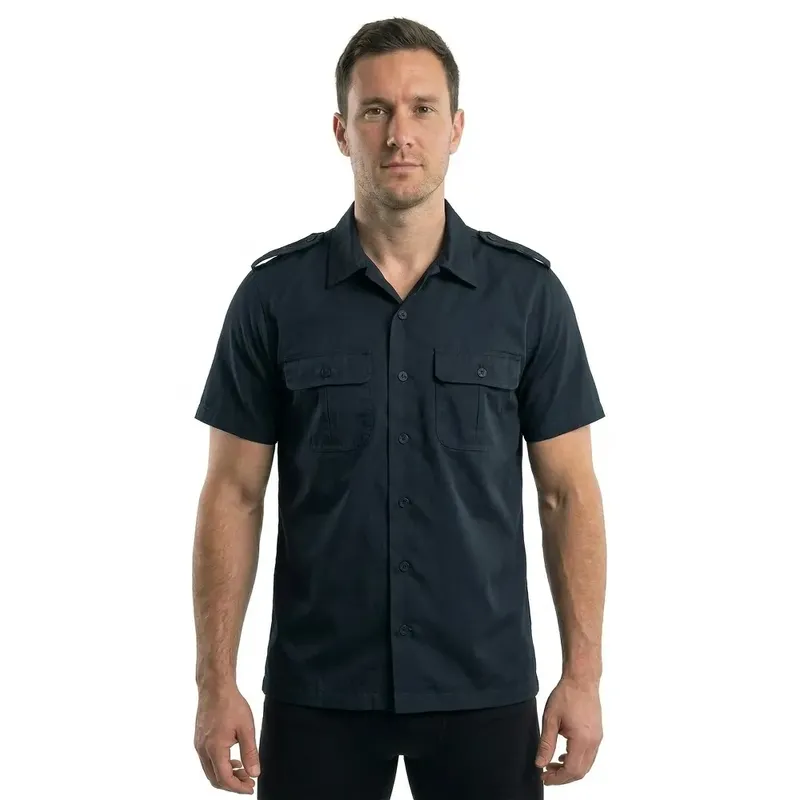 Camicia A Maniche Corte Us Black 4XL