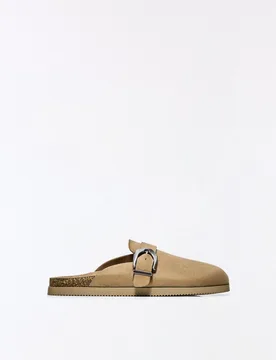 Sabot Détail Boucle 40 Taupe - Bershka - FashionsVida