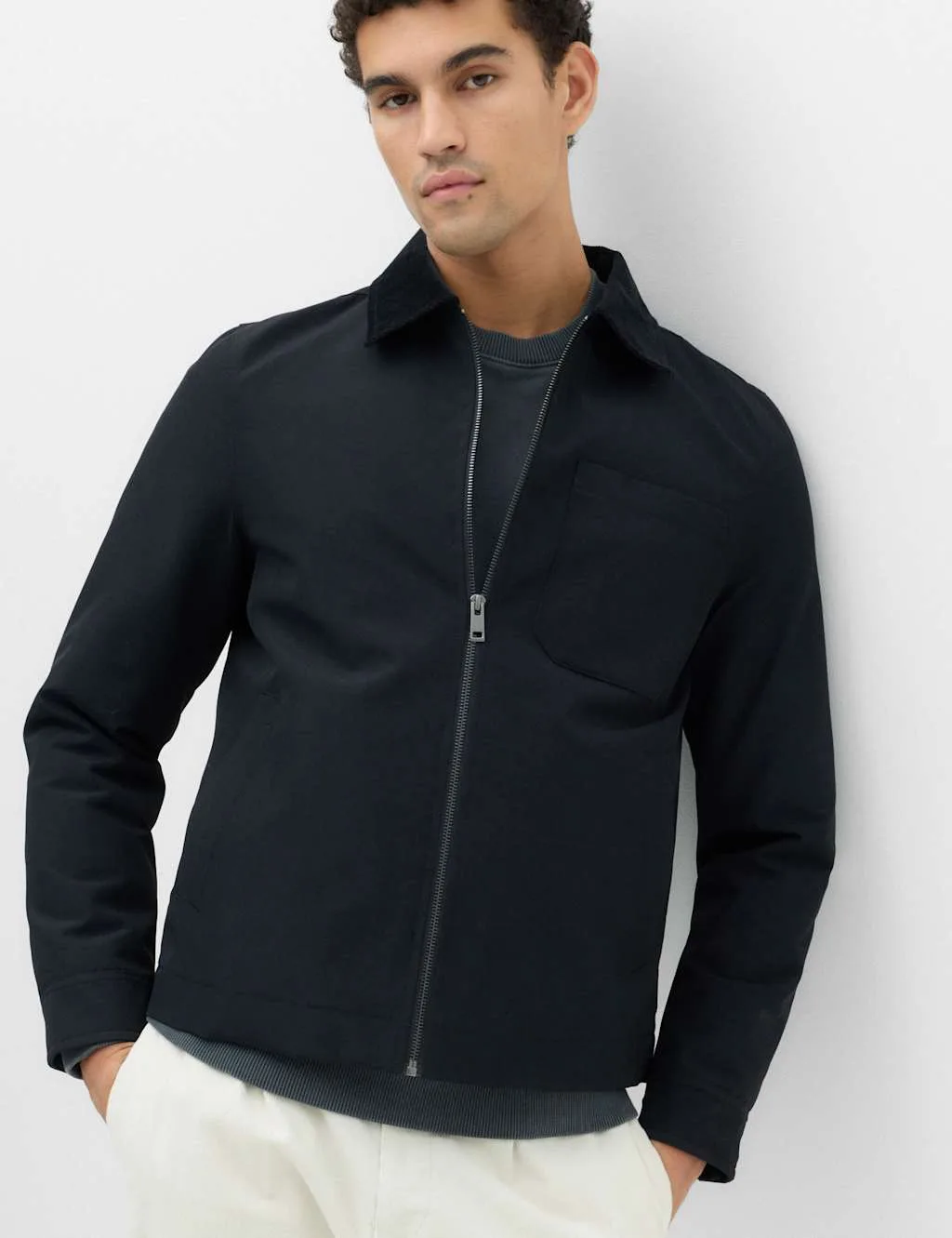 Canvas Padded Utility Jacket Black male - M&S - FashionsVida