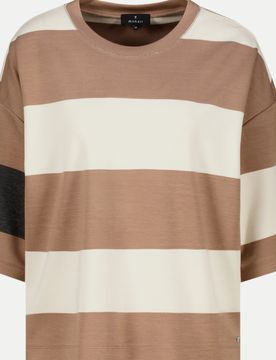 Sweatshirt mit Streifen Braun 42