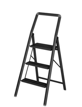 Alu-Klapptrittleiter Compact 3-stufig Schwarz