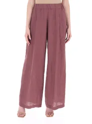 Pantalone a palazzo ROSA SCURO 42