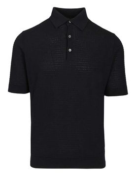 Polo in maglia a trecce