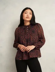 HOBBS Printed Blouse Black female