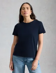Pure Cotton T-Shirt Navy female