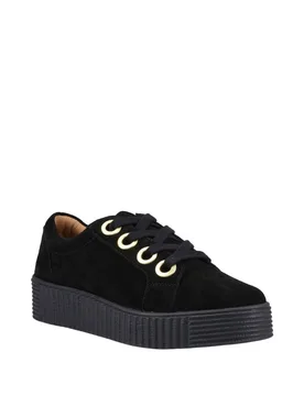 Women's Tamsin Suede Trainer Shoes in Black Size: 4 - Black - Size: 4 - Hush puppies - FashionsVida