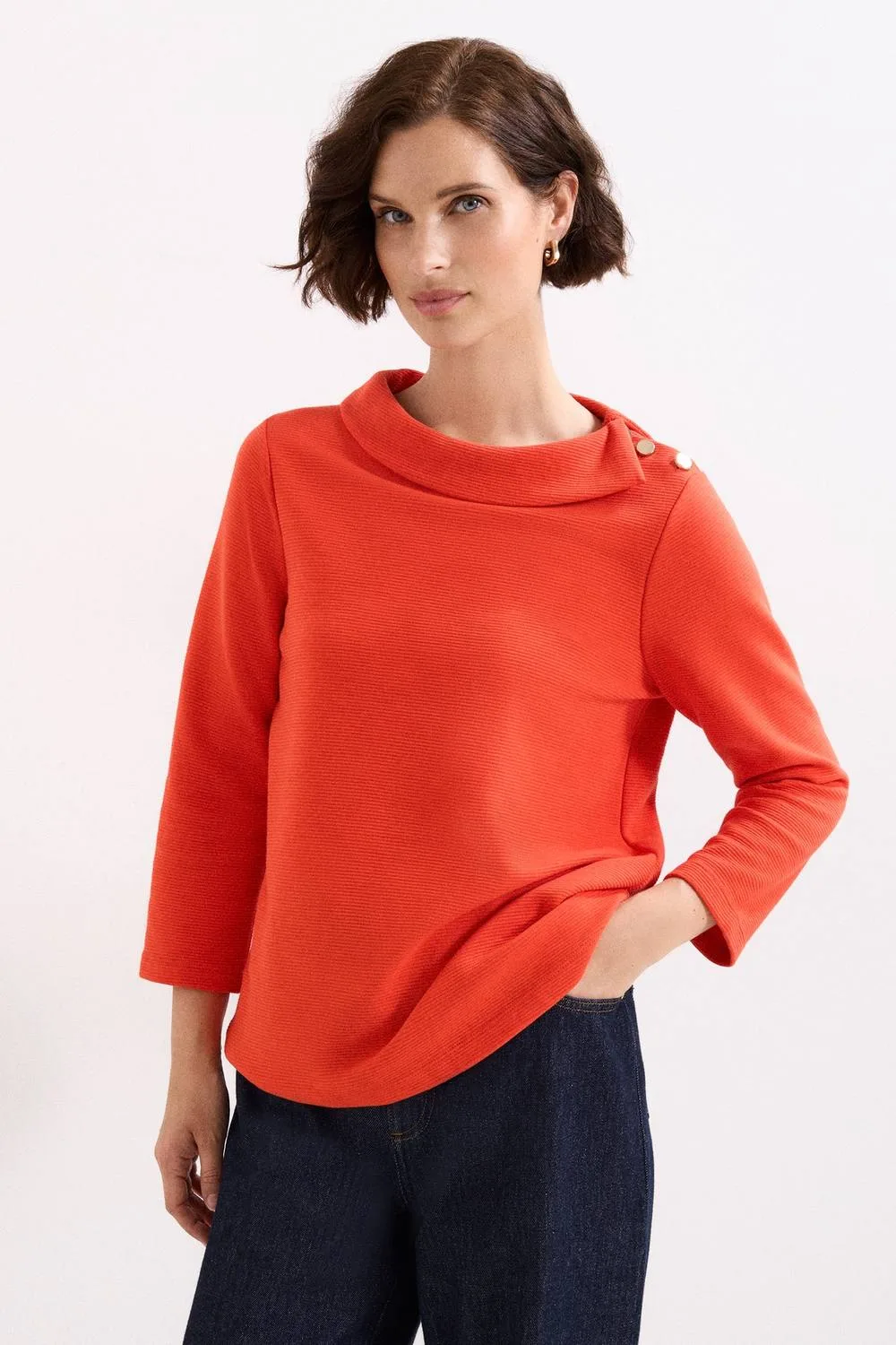 Remy Textured Top - Scarlet - Size: 18 - Phase Eight - FashionsVida