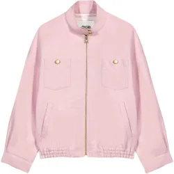 Cazadora bomber de mujer oversize mezcla de lino