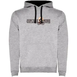 Felpa Con Cappuccio Explore More Two-colour Heather Grey / Black