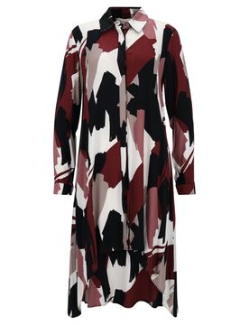 Apricot Brushstroke Print Dress female