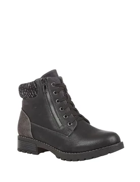 Women's 'Emmeline' Lace-Up Ankle Boots in Black Size: 7 - Black - Size: 7 - Lotus - FashionsVida