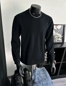 Men's 100% Cotton Long Sleeve T-Shirt Autumn 2025 Crew Neck Loose plus Size High-Quality Comfortable Solid Color Casual Top - Aliexpress - FashionsVida