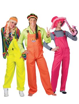 Latzhosen Gruppenkostüm Fasching bunt neon - male