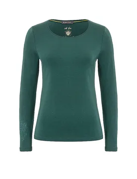 Yogashirt da donna Chakra-Flower Bamboo verde scuro S - Spirit Of Om - FashionsVida