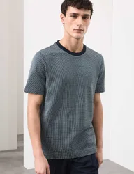 Pure Cotton Jacquard T-Shirt Dark Navy male