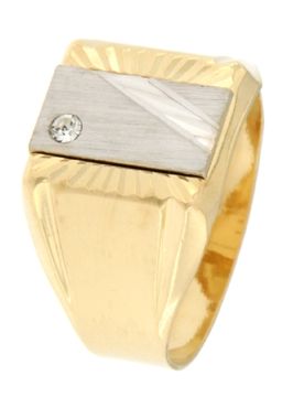 Anello Uomo Oro Giallo Bianco GL101392